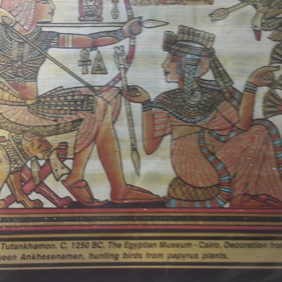 Hand-painted papyrus painted souvenir portrait (Tutankhamon Design) - Picture 10 of 16